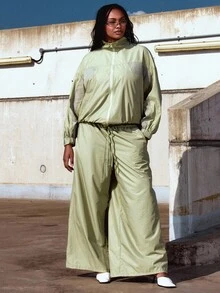 MUSERA Pantalón de chándal de pierna ancha con cordón en la cintura y raya lateral, talla grande, elegante, de vacaciones, atractivo, deportivo, activo, casual de verano - Multicolor - Ver 1