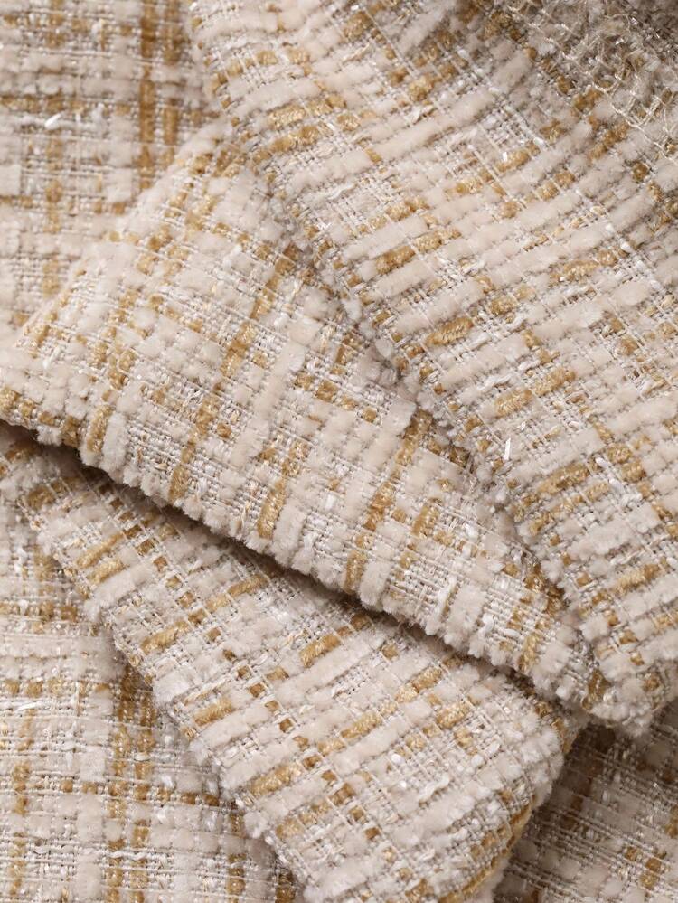 Women's Elegant Patterned V-Neck Vest And Skirt 2 Pieces Set, Autumn Plaid