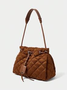 SHECARRY 女士时尚百搭休闲通勤手提包 - 棕色 - 查看 1