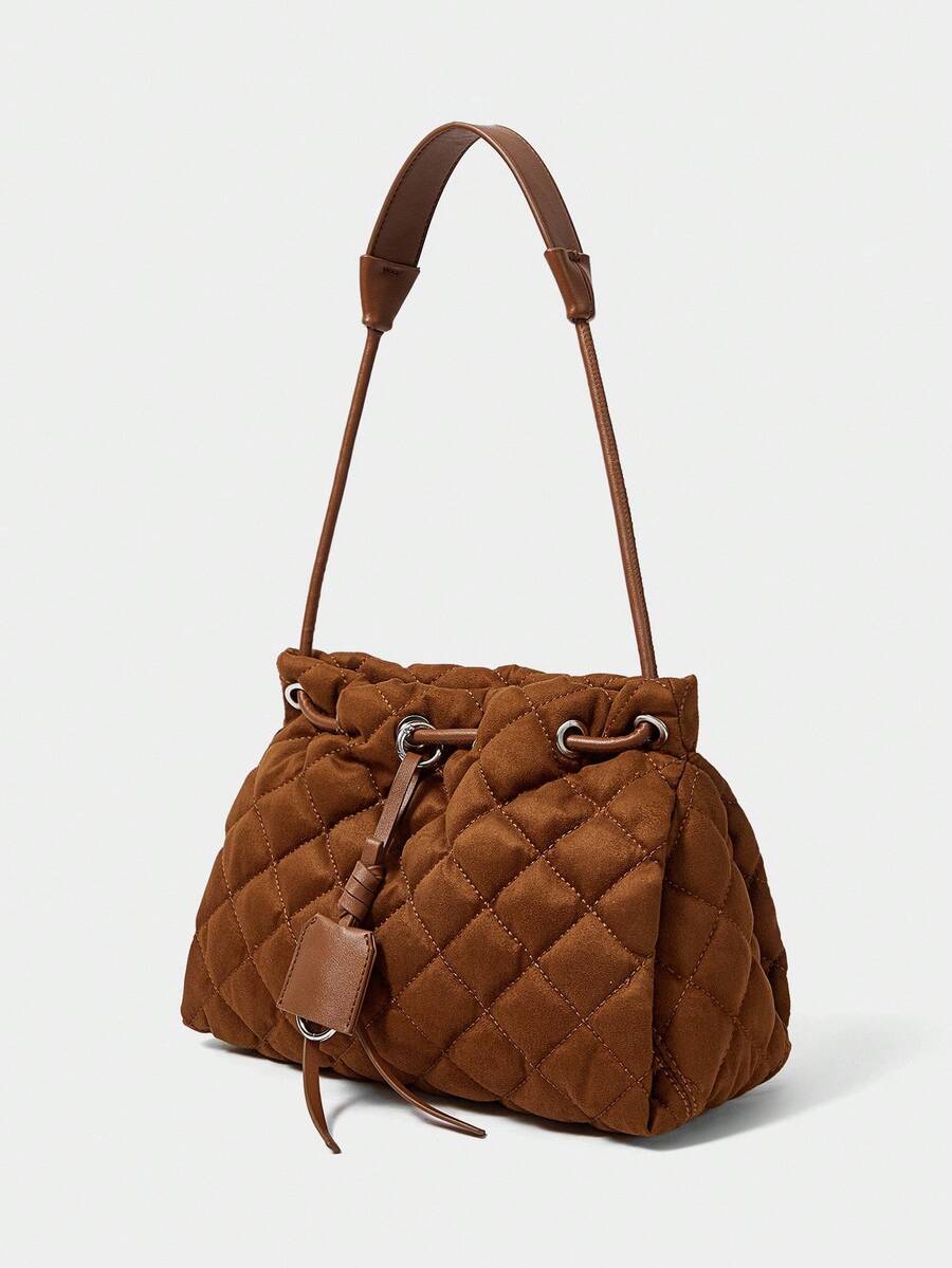 SHECARRY 女士时尚百搭休闲通勤手提包 - 棕色 - 查看 1