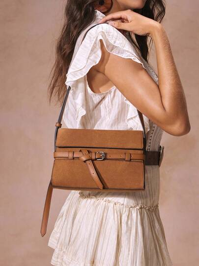 SHECARRY Casual Minimalist Fashion Commuter Versatile Daily Women Shoulder Bag