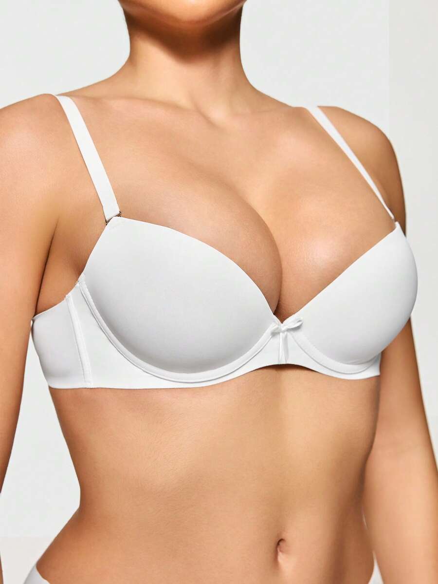 SHAPORA 无缝无钢圈衬垫文胸，带钢圈，提升和支撑 - 白色 - 查看 1