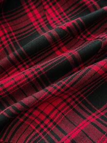 EgrlEra 夏季时尚格子荷叶边露背吊带连衣裙 - 紅色 - 查看 6