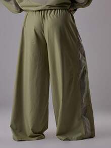 MUSERA Pantalón de chándal de pierna ancha con cordón en la cintura y raya lateral, talla grande, elegante, de vacaciones, atractivo, deportivo, activo, casual de verano - Multicolor - Ver 5