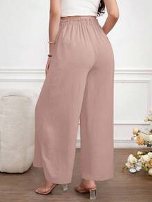 SHEIN Maternity Casual Versatile Commute Solid Color Wide Leg Pants