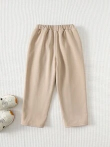 Cozy Pixies 3pcs Set: Young Boy Horse Pattern Elastic Waist Thermal Lined Pants Warm Sweatpants Young Boys Young Boys Sweatpants Thermal Lined Sweatpants Young Boys Sweatpants Khaki Pants For Young Boys Winter Sweatpants Boy Sweatpants Set Pants Cute Pants Khaki For Young Boys - Khaki - View 2