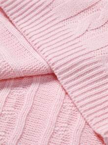 Claim Dot Casual Versatile Loose Solid Color Men Sweater Vests, Fall Winter - Baby Pink - View 3