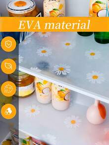 SHEIN 1 pezzo di rivestimento trasparente antiscivolo con motivo a crisantemo, rivestimento antiscivolo per cassetti, rivestimento antiscivolo per frigorifero, rivestimento in EVA impermeabile per armadietti, e rivestimento facile da pulire per armadietti da cucina. Regali di San Valentino, decorazioni per la tavola di San Valentino