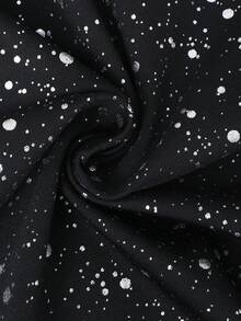 Teens' European & American Style Pearl Mesh Bodysuit Fall Winter - Black - View 7