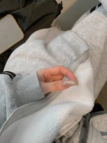 DAZY Women's Casual Contrast Striped Sweatshirt And Pants 2 Pieces Set, Autumn Tracksuits Women Set Lounge Sets For Women