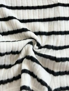 Soleia Women's Contrast Stripe Halter Jumpsuit  Cozy Fall And Winter Clothes For Women - Black and White - View 6