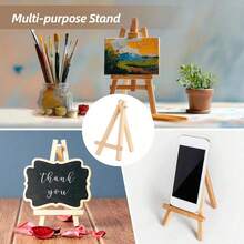 SHEIN 2/5/10/20 件套迷你画布带画架套装用于绘画小型艺术拉伸画布面板套装带木质展示画架艺术画布小画布用于绘画派对工艺品用于生日派对返校情人节礼物 - 彩色 - 查看 10