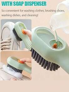 SHEIN 1Pc Multi-Purpose Soft-Bristle Brush For Shoe Cleaning, Prevents Damage - Multicolor - View 1
