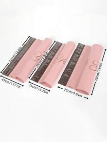 SHEIN 100pcs Slogan Graphic Packing Bag, Simple Multi-Purpose Packing Bag For School, Office Back To School - Pink - View 4