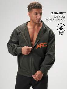 ARC Activewear 超大全拉链连帽衫 高性能上衣 健身房运动夹克 套头衫