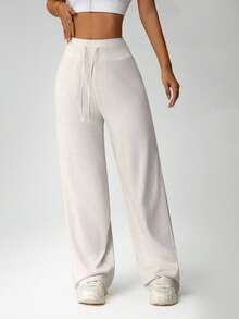 Dewbera 2 件女式休闲抽绳宽松长裤，运动装 - 彩色 - 查看 4