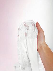 Amplova 性感撞色蕾丝收腰金色女式连体裤 - 白色 - 查看 8