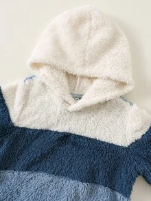 SHEIN 可爱撞色蓬松长袖卫衣，适合男宝宝，男女通用，适合宝宝冬季和深秋穿着 - 彩色 - 查看 5