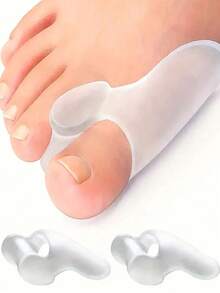 SHEIN 1 Pair White Silicone & Toe Separator - Ultra-Soft Hallux Valgus Brace For Foot Care, Pain Relief - Multicolor - View 7