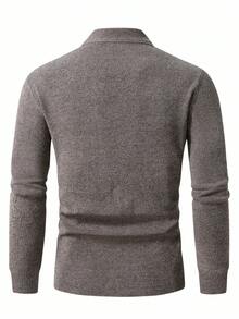 Manfinity Homme Plain Multicolor Knitted Cardigan For Men, Long Sleeve Casual Cardigan, Fall Winter - Multicolor - View 2