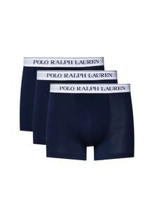Ralph Lauren 3 Pack Men's Letter Tape Waist Active Boxer Briefs - Navy/ White - View 1