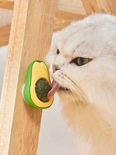 Zazumi 1 Piece Valerian Ball With Rotating Function For Teeth Grinding And Cleaning, Crab-Shaped Wall-Adhesive Valerian Ball, Cat Toy, Suitable For Pet Cats To Play And Relieve Boredom. Cat Chew Toy With Digestive Aid, Valerian Ball, Adhesive Cat Toy, Teeth Grinding Stick, Green Pet Product