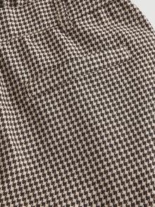 SHEIN MOD Quần nhung kẻ sọc đơn giản cổ điển màu trơn cỡ lớn dành cho nữ, Quần kaki nữ, Quần ống rộng nữ - Nhiều màu - Xem 3