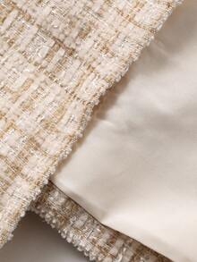 DAZY 女士休闲圆领口袋常规款夹克，秋季格子女式外套 - 粉色 - 查看 7