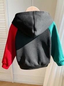 Moletom infantil para menino com estampa de letras e blocos de cores, manga raglan, Feliz Natal, estampa de renas natalinas. Moletom macio e grosso de malha com gola redonda, ideal para outono/inverno. - Multicolorido - Ver 3