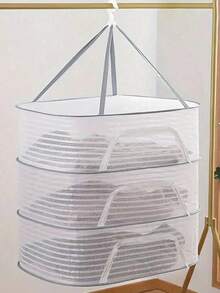 SHEIN Foldable Drying Net With Insect Barrier Cover - Stainless Steel Frame Multi-Purpose Mesh Rack For Balcony Patio Garden Laundry & Produce Space Saving Quick Setup