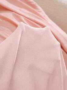 Franclia 新款轻薄圆领套头毛衣，修身剪裁，短款粉色开衫，简约设计，清新优雅，通勤百搭，春秋季 - 淺粉色 - 查看 5