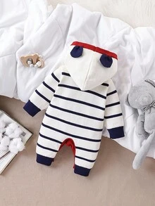 SHEIN Mono con capucha de oso informal para bebé niño, de moda y versátil para ir de compras, viajar y usar en casa