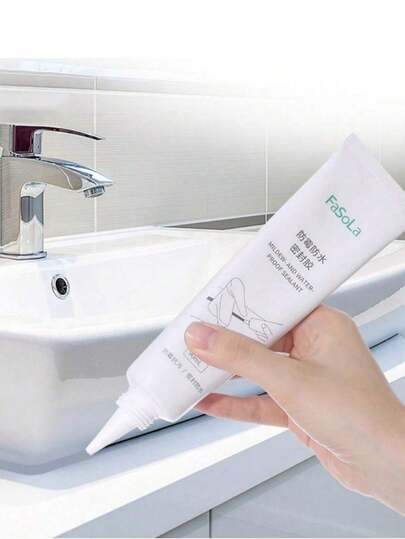 SHEIN 1pc Silicone Sealant Waterproof & Mildewproof With Strong Adhesion, Kitchen Bathroom Filler, High & Low Temperature Resistance, Transparent Glue