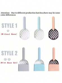 Zazumi Cat Litter Scoop Plastic Cat Litter Shovel With Base Self Cleaning Cat Litter Box Shovel Kitten Toilet Clean Tools Cat Supplies - Multicolor - View 7