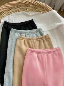 SHEIN Babygirl 休闲纯色松紧腰裤，适合秋冬 - 彩色 - 查看 7