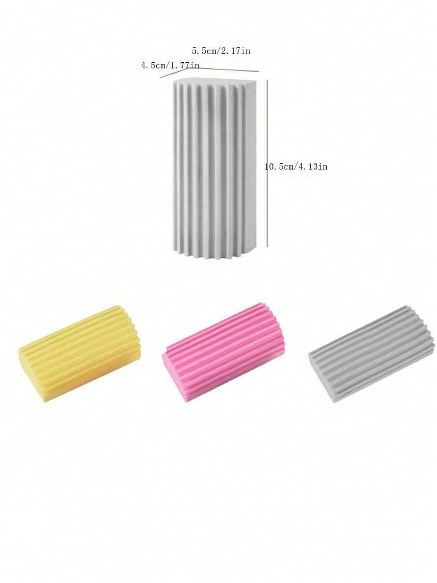 SHEIN 3 Peças Esponja de Limpeza Multiuso, Ferramenta Mágica de Remoção de Poeira, Espanador Doméstico Reutilizável de Poliestireno para Persianas, Vidros, Rodapés, Respiradouros, Espelhos e Trilhos de Janelas - Adequado para Sala de Estar, Banheiro, Cozinha