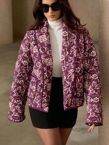 GENKIRA Women's Casual Printed Padded Coat, Fashionable European And American Design, Versatile - Multicolor - View 2