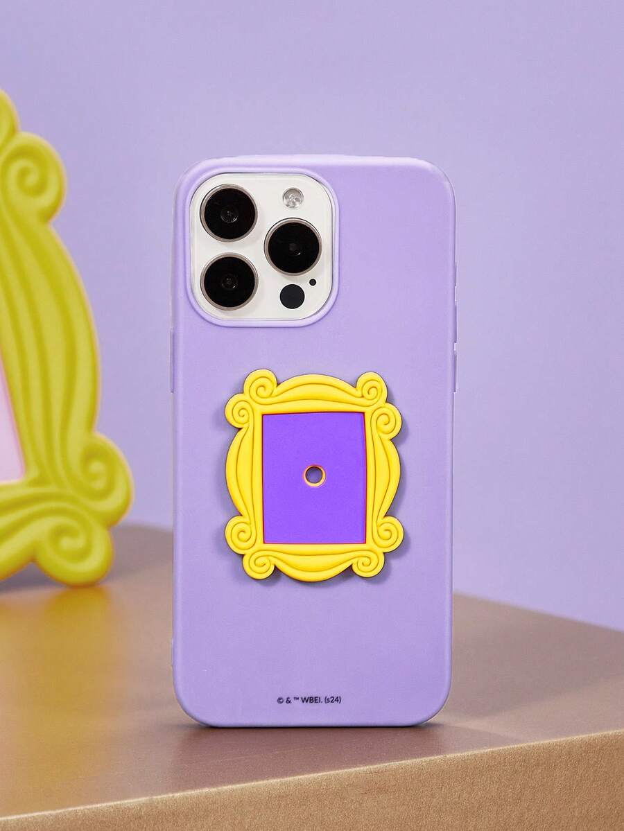 FRIENDS X SHEIN Semi 3D Shape Pattern Purple Fashionable Phone Case, Gift,Compatible With IPhone - Purple - View 1