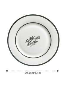 Cirelle 1PC Ceramic Plates Used In The Kitchen, With Various Different Elements In The Plates Suitable For Use By Various People - Multicolor - Ver 7