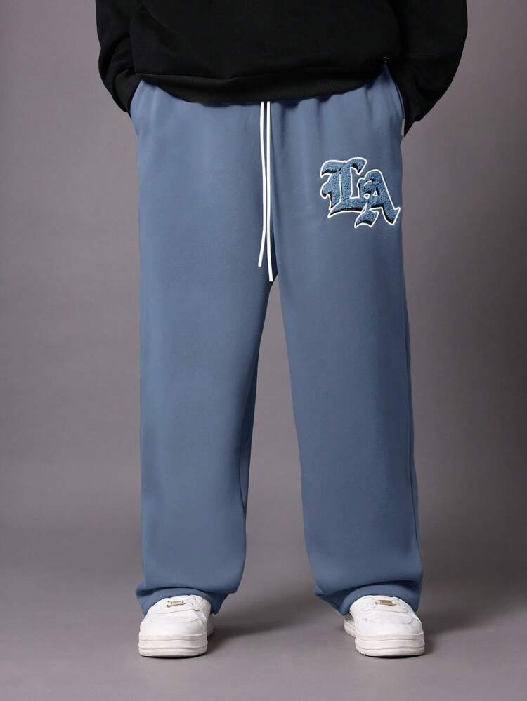 Jogginghose mit tiefem Schritt und LA-Logo-Aufnäher