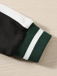 SHEIN 幼童男童拼色拼接長袖 Polo 衫 | 休閒學院風獨角獸印花衛衣 秋季款 - 彩色 - 查看 6