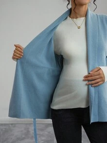 Momance Maternity Casual/Office Solid Color Knit Vest Winter - Blue - View 8