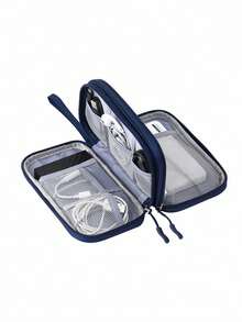 1pc Waterproof Electronic Storage Bag ,Multi-Layer Fixed Storage Bag,Multi-Zipper Portable Storage Bag- Perfect For U Disks, Hard Disks, Headphones