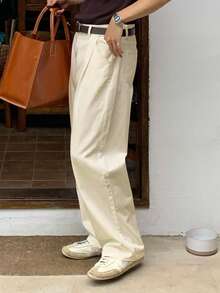 DAZY Men's Plain White Denim Jeans, Spring - Apricot - View 5