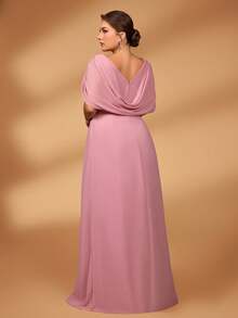 Serin Vestido elegante y lujoso de la madre de la novia de talla grande, con bordados, drapeado, aplicaciones, cintura ceñida y silueta evasé