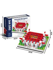 Zazumi 1 Peça Conjunto de Blocos de Montar Tema Esportivo, Campo de Futebol, Quadra de Basquete, Micro Partículas, Brinquedo de Quebra-Cabeça, para Adolescentes, Adultos, Fãs, Decoração de Casa, Modelo de Exibição na Mesa, Presente para Meninos - Multicolorido - Visão 2