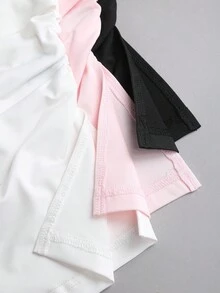 Sweetra Petite Áo cánh không tay xẻ tà viền nhún thanh lịch, Bộ đồ công sở nhỏ nhắn, Mùa thu - Đỏ và trắng - Xem 7