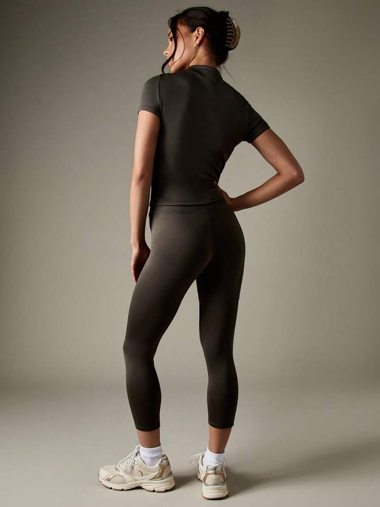 MISSGUIDED Conjunto de top moldeador de cuello alto con leggings