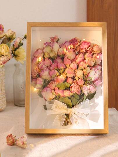 SHEIN The Dried Flower Photo Frame, DIY 3D Hollow Wooden Specimen Frame, And Model Display Stand Picture Frame Are Practical And Decorative Items, Ideal For Personal Use Or As Creative Gifts.