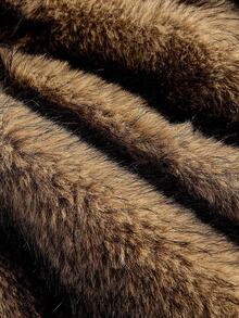 SHEIN MOD Brown Faux Fur Belted Long Jacket In Fall/Winter - Multicolor - View 6